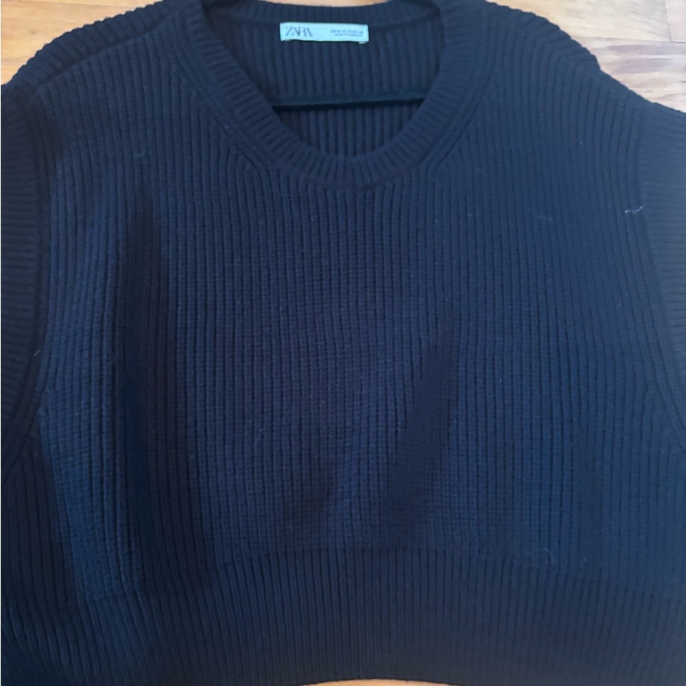 Zara Charcoal Ribbed Pullover